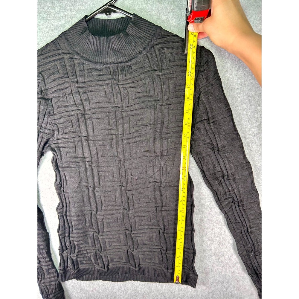 Full Circle Trends Women's Small All Over Textured Stretchy Mock Neck Pullover - Picture 3 of 7